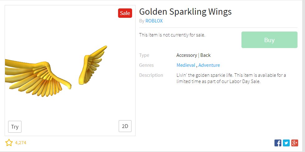 Kjub On Twitter Golden Sparkling Wings Aren T For Sale Anymore - golden wings roblox