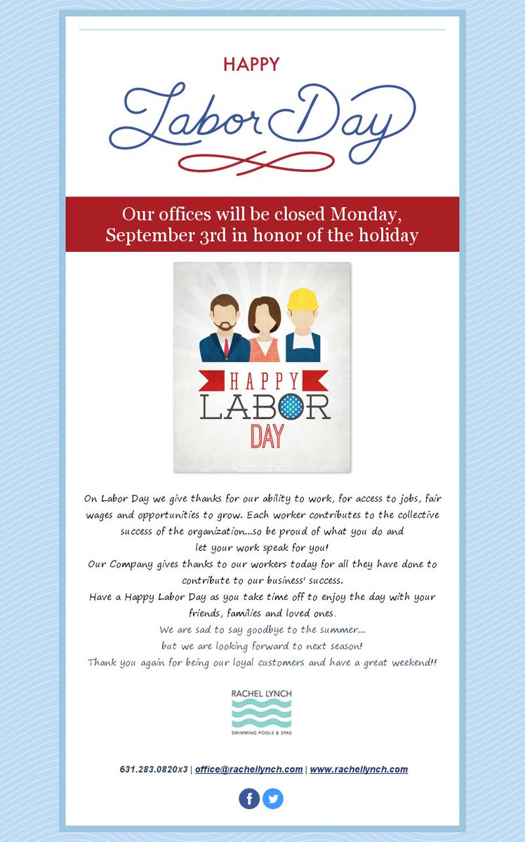 Happy Labor Day! Enjoy Your Weekend!