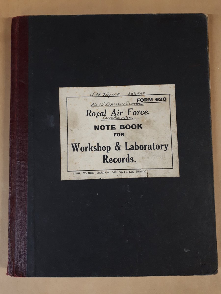 TWArchives's tweet photo. #BarrageBalloon training course notebook of JH Taylor from no.15 #RAF balloon centre, #Longbenton c1939 ref dx1586.1 #ww2 #ballooncommand #war https://t.co/wvSJ8HYQhX