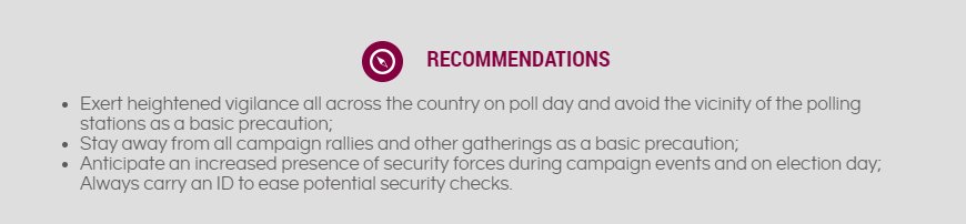 📢Ahead of the legislative and local #elections in #Mauritania tomorrow, anticipate heightened #security presence. For on the ground #staff and #expatriates, keep an ID with you to ease security checks. Exercise #vigilance and follow us for more details on wise.amarante.com/en/contact-us/