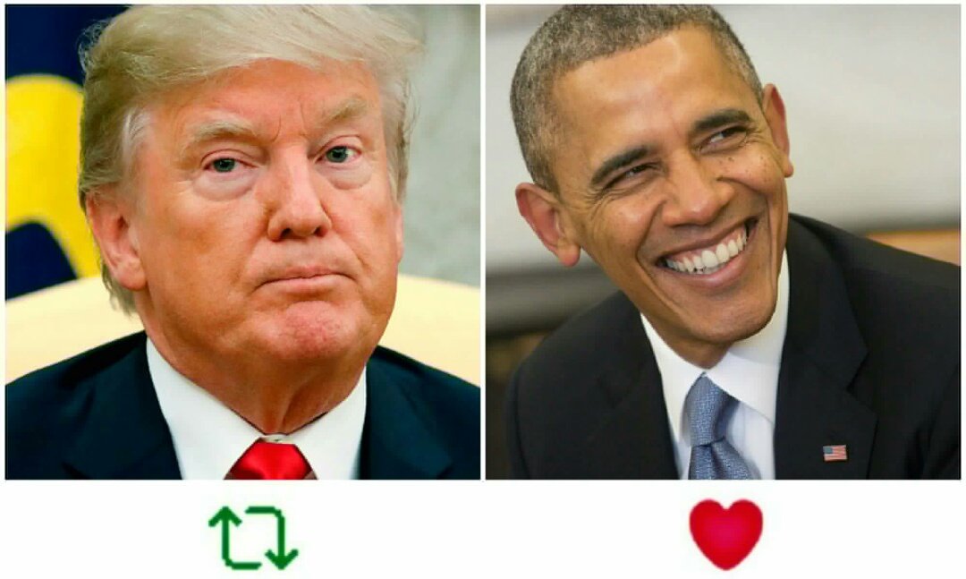 rtorlikeuptoyou's tweet photo. Trump vs. Obama https://t.co/cm8WO4mn6E