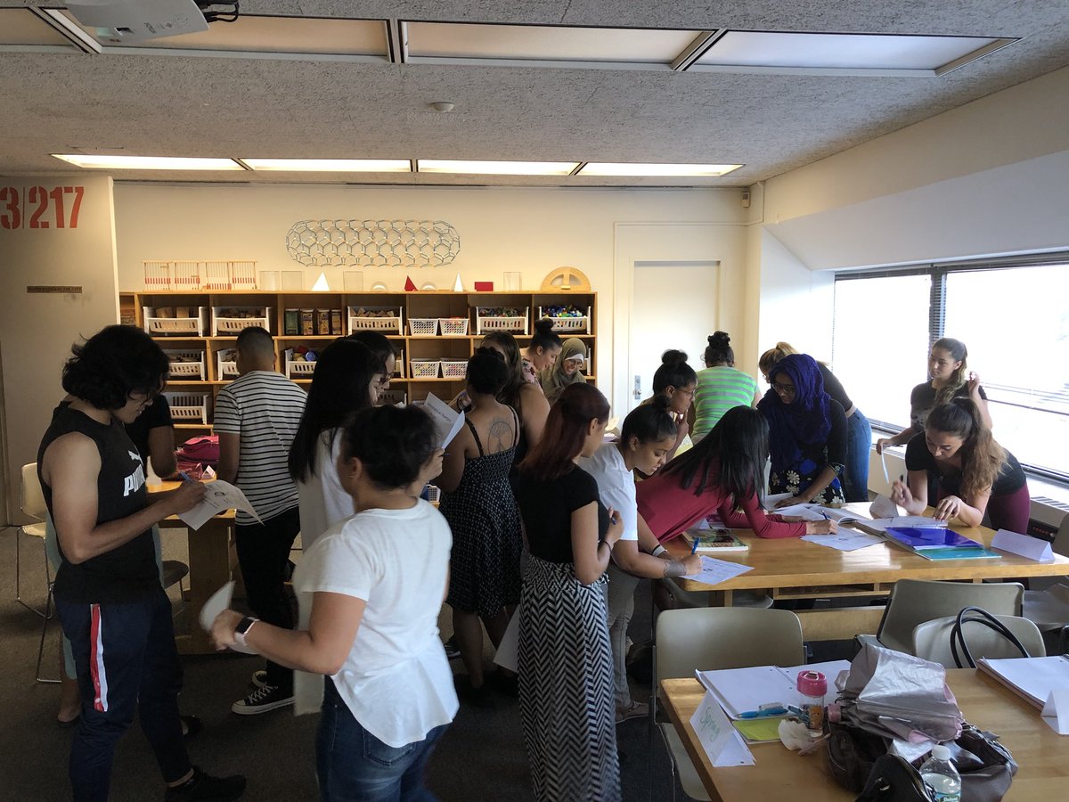 bkdidact's tweet image. Love getting my students up and moving right from the beginning of the semester! This was during a human bingo icebreaker activity. 

#mtechat #iteachmath #MTBoS @CityCollegeNY