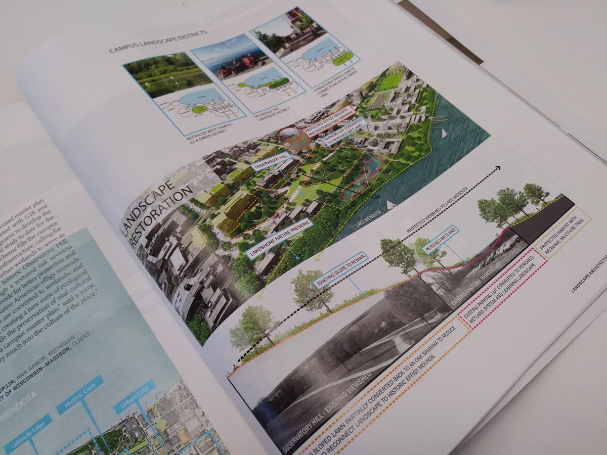 WIASLA's tweet photo. Extra! Extra! Check out @landarchmag p.128 to read about the @UWMadison #CampusMasterPlan , a 2018 @NationalASLA Honor Award recipient!!! // @UWMadisonPlan @UWMadison @SmithGroup @hoerrschaudt @KimleyHorn @AEITweets #ThisIsLandscapeArchitecture #LandscapeArchitecture #WIASLA2018 https://t.co/7ONMjf6BQY