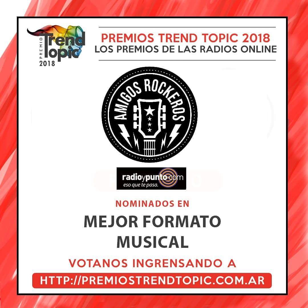 AmigosRockeros's tweet photo. Estamos nominados a los premios Trend Topic!!! Cómo nos votas? Entras en el siguiente link:  https://t.co/Ctg2w18ECK https://t.co/wrmHnlQwSG
