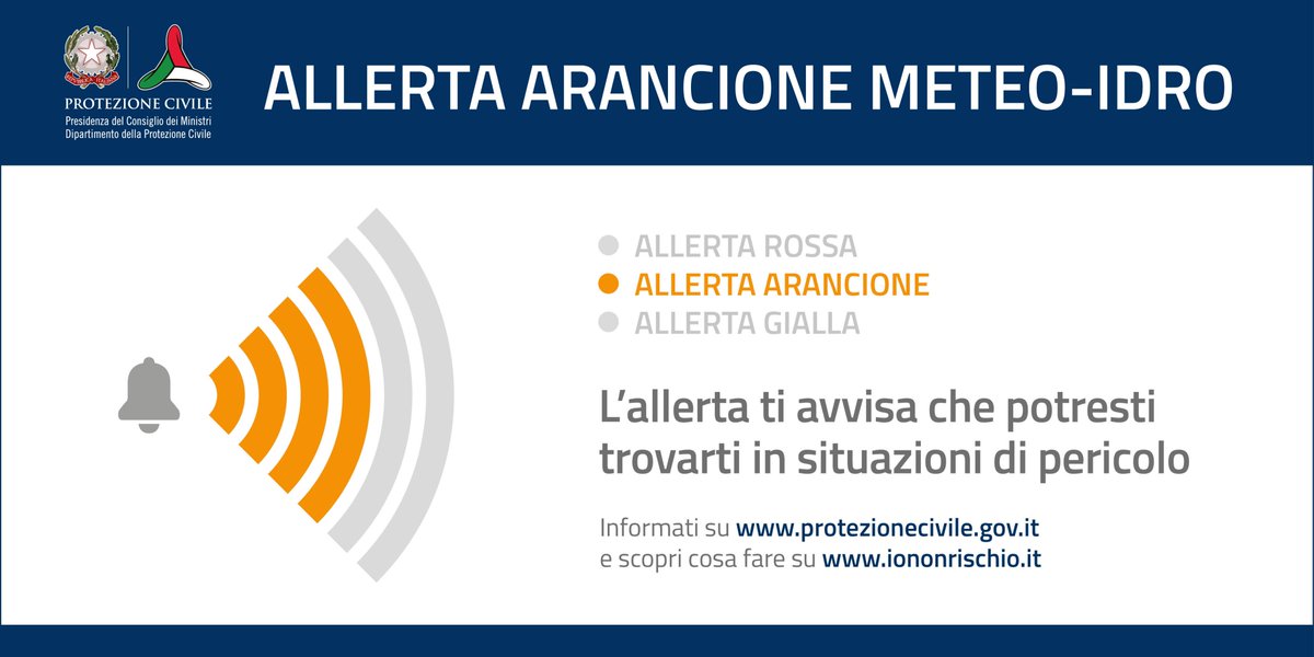 Card di allerta arancione meteo-idro