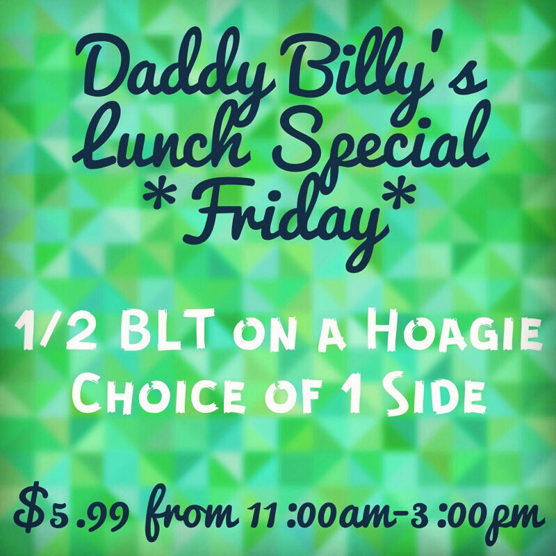 daddybillys's tweet image. Almost time.. 🥗🥪🍹🙂 #daddybillys #lunchspecial #goodtimes