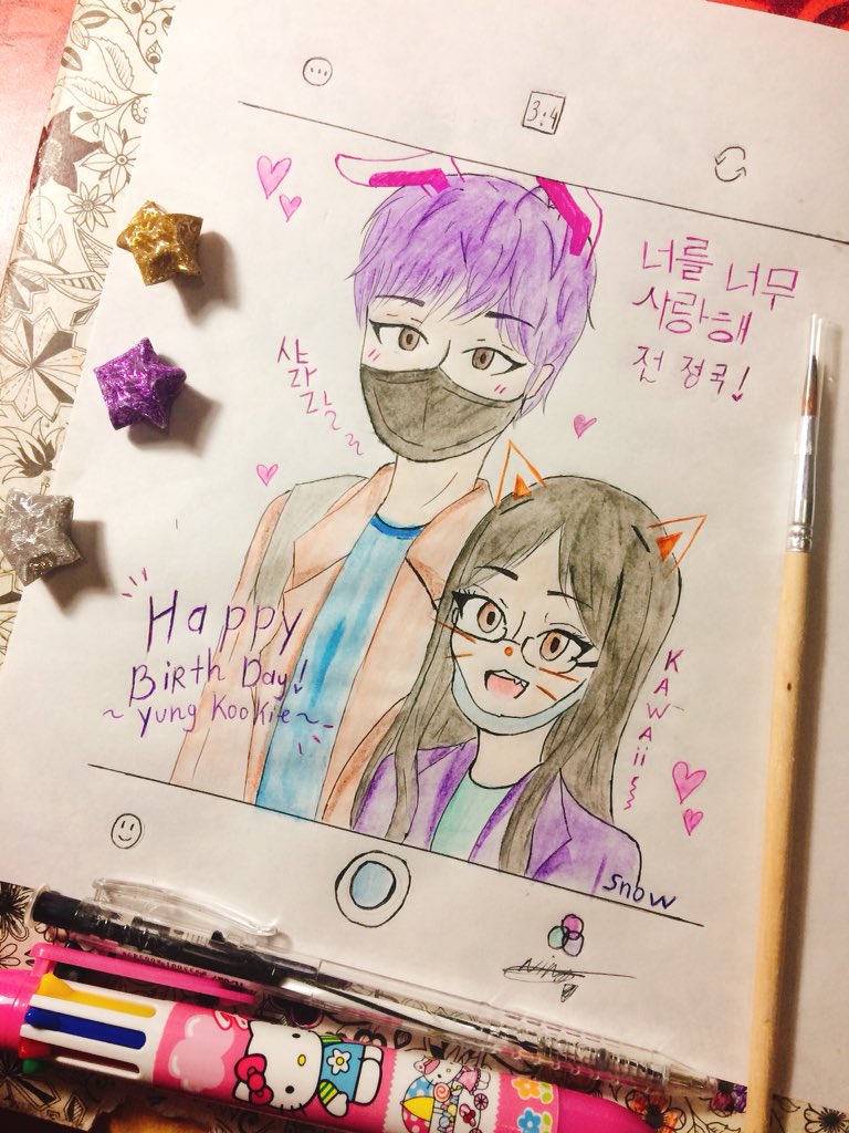 NinaTongsAnphi's tweet photo. @BTS_twt For you, Jungkookie ~ ❤️❤️
I’m hope you liked it, the girl right to you is me!! We never meet each other or even a picture with each other!! But I hope one day I could meet you guys, HAPPY BIRTHDAY!!
#HAPPY_JK_DAY #HappyJungkookDay https://t.co/0nrI8NUzD7
