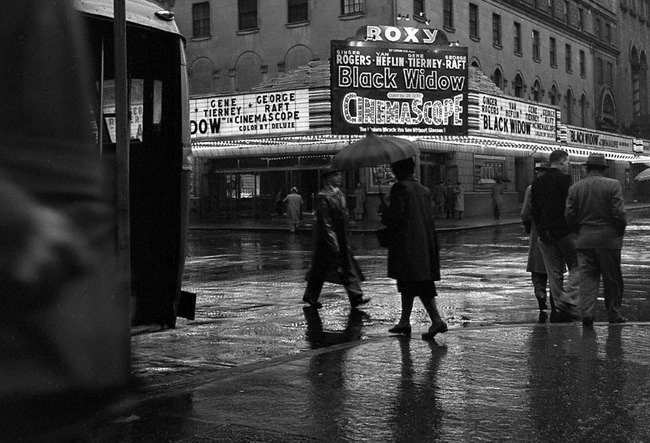 Times Square, 1950, Bedrich GrunzweigBlack Widow, 1954, Frank Oscar LarsonYoung Couple Hold Hands, Granada Cinema, London, 1957, Bert HardyDrive-in theater, San Fernando Valley, California, 1973, Steve Fitch