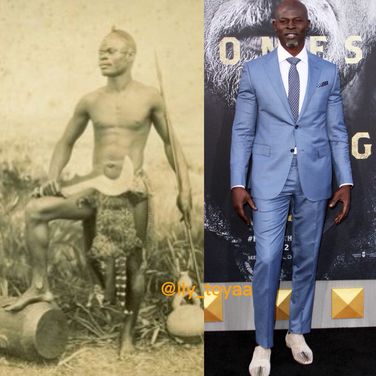1950 vs 2017Bangala chief in the Belgian Congo vs Djimon Hounsou