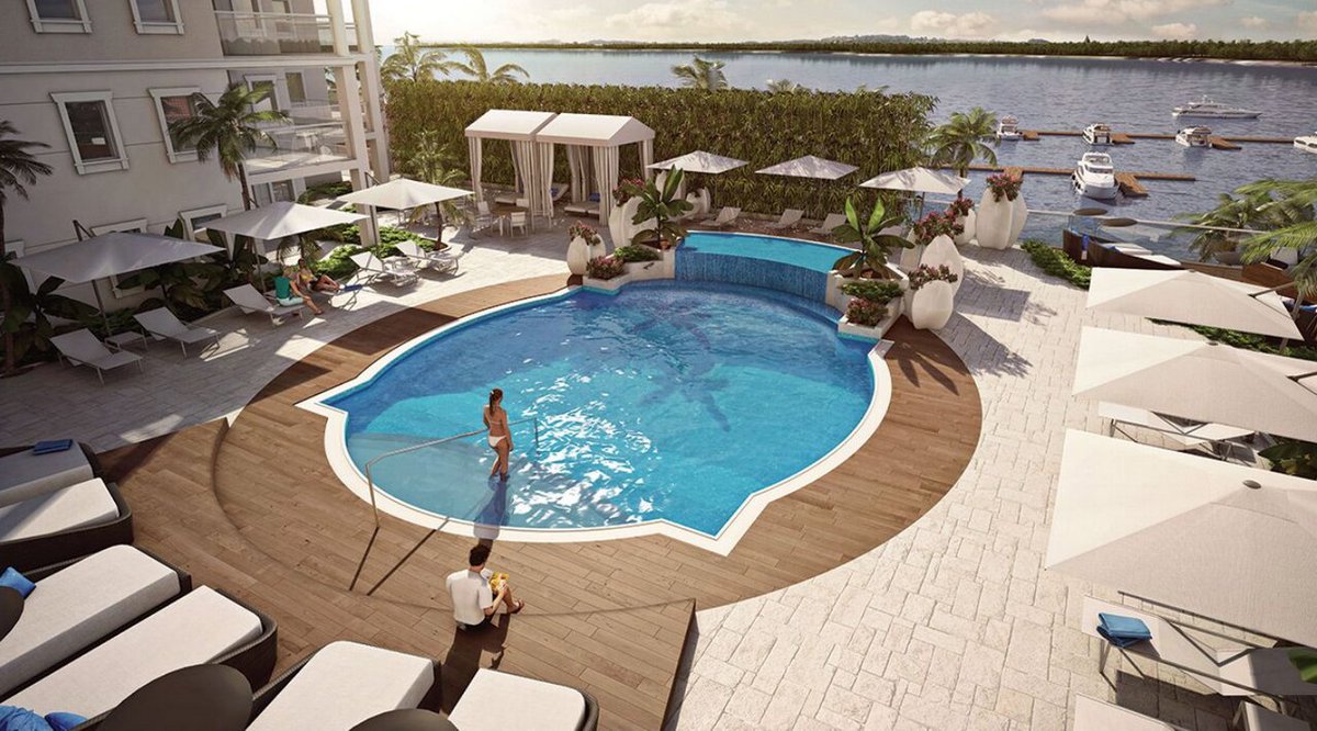 Enjoy a refreshing dip in the garden-level pool deck that looks out to the beautiful #Nassau Harbour! bit.ly/2tFFmsa #pool #Bahamas