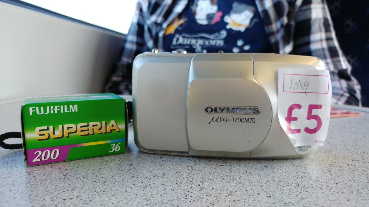 rosiestquartzNA's tweet photo. For #findsoftheweek, just after talking to @Stig_Ofthedump about his Olympus MJU find, I come across one too! 
Also ran across one of my favourite films hiding in a dying Boots photo dept., overall a great day!

#believeinfilm #ShootFilmBeNice #filmphotography #filmisnotdead https://t.co/JLFdQGx8fS