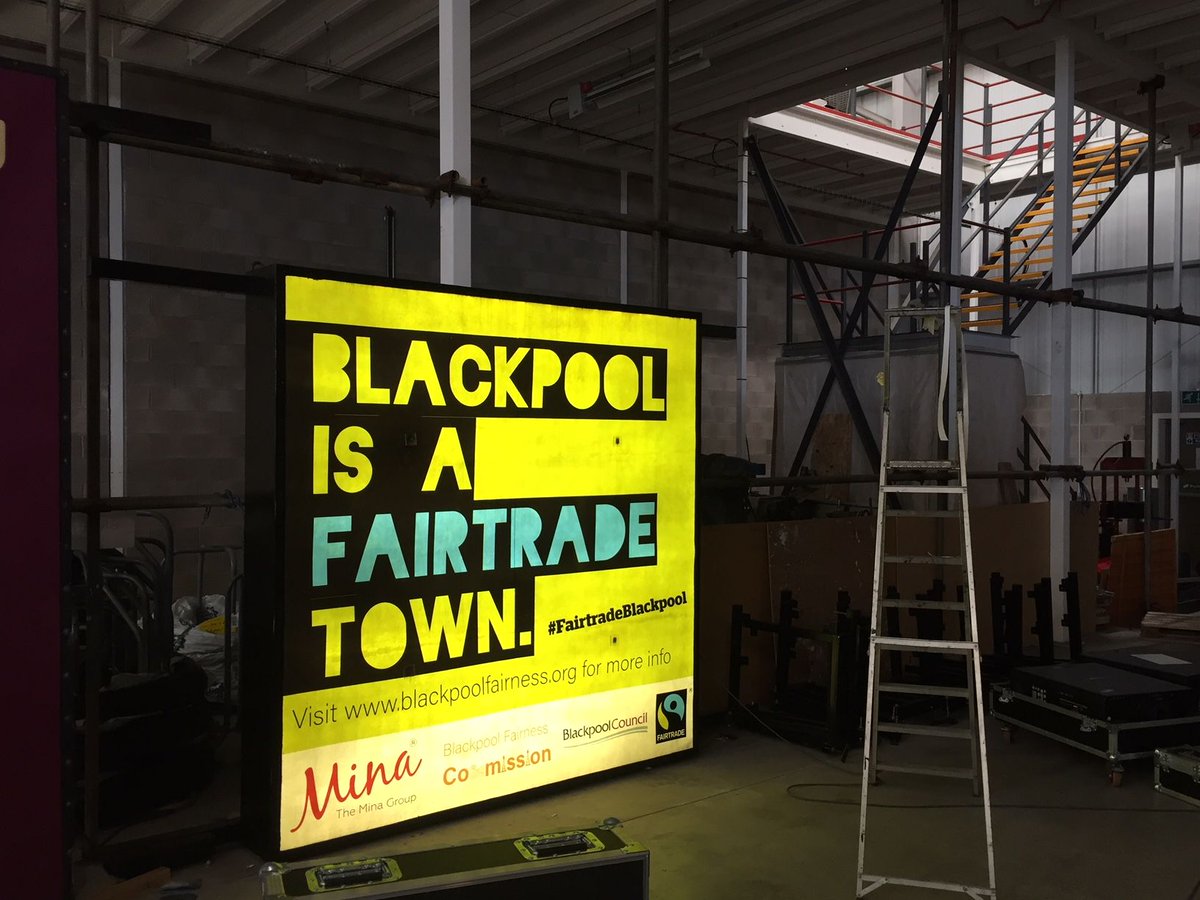 bpoolfairness's tweet photo. It's #blackpoolilluminations switch on this evening! This year the #world famous #blackpoolilluminations will be lighting up the #fairtarde illumination sponsored by @wearemina. Keep an eye out and send in a picture of your #fairtradeblackpool @visitBlackpool @BpoolCouncil https://t.co/bVbSkF085l