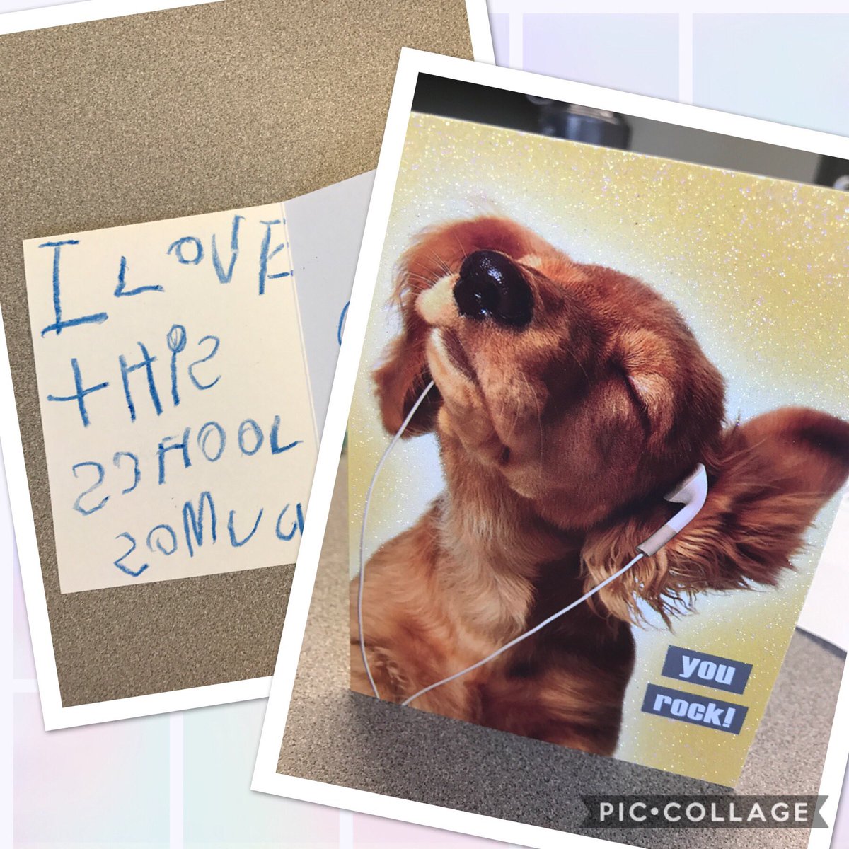 Kindergarten student expressing their love for school! I love this! Well done Mrs.Comenta and Mrs.Zweber! #wearetusd #guinfoss