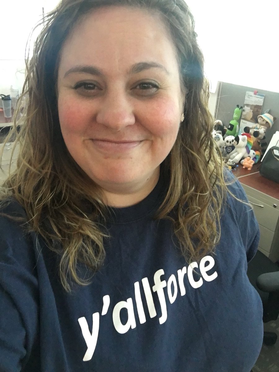KristiForce's tweet photo. Happy #SalesforceShirtFriday on a long holiday weekend! God Bless Texas #yallforce @Texas_Dreamin 💙 #friyay https://t.co/PgaBfyZVVT