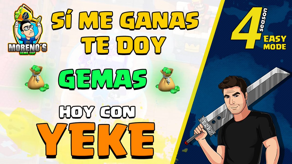 Volvemos hoy con un nuevo #SiMeGanasTeDoyGemas  #EasyMode 
Con el grande <a href="/Yeke_yeque/">Carlos Celorrio (YEKE)</a> ! 
▶️Recuerdo que en el Modo #Easy tenemos un bracket con 
💶200€💶 de PrizePool 😍
▶️Darle ♥️🔁
También realizaremos en directo el sorteo de 2 Packs Emojis
♥️x.com/ReVoLAimaR/sta…