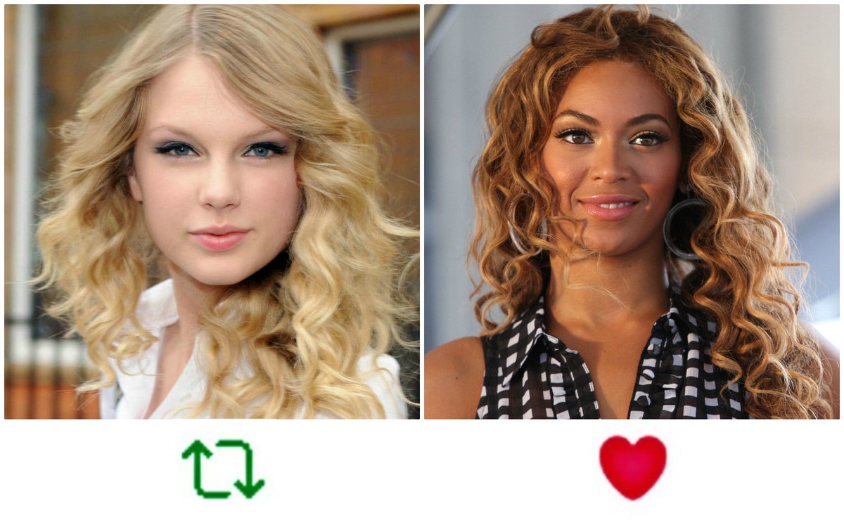 rtorlikeuptoyou's tweet photo. Taylor Swift vs. Beyoncé https://t.co/dMps93xTwx