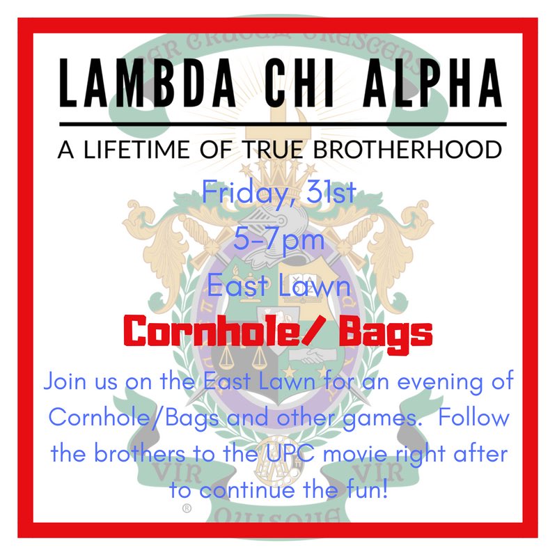 ValpoLambdaChi's tweet photo. Come meet us today from 5-7pm not the east lawn! We'd love to see you there! #valpogreeklife #valpolca https://t.co/Ahr9Y9KbwK