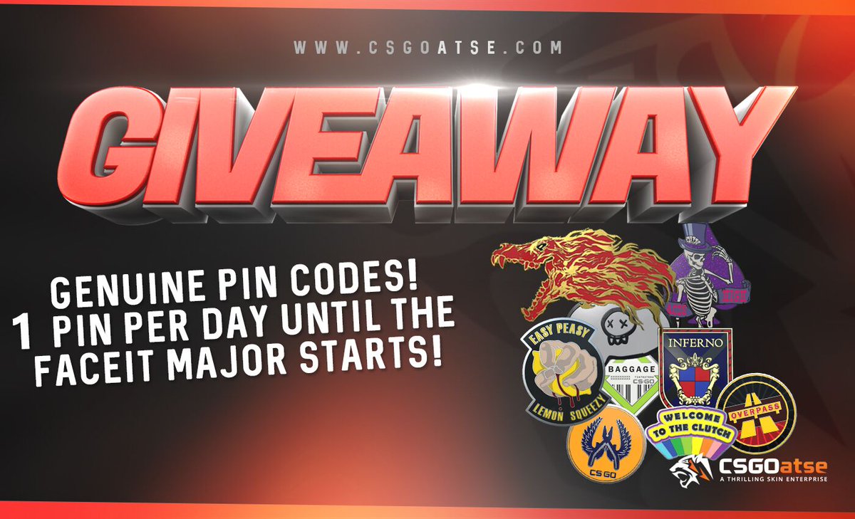 🔥🔥SPECIAL GIVEAWAY!!🔥🔥
We're giving away 1 Genuine Pin every day until the Faceit Major starts!!
✅Like, Follow, Retweet
Also, weekly leaderboard's prize pool will be $25.000 during the major and you'll receive 2x points from matchbetting bets!! 🙀
Good luck everyone!