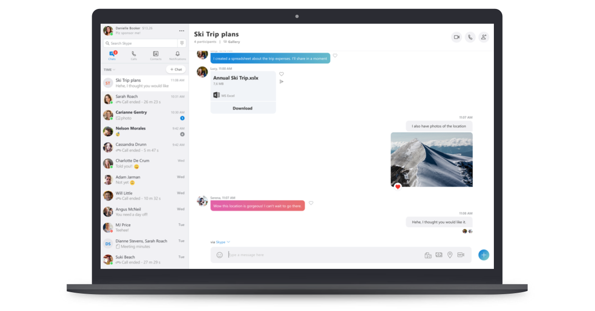 Skype tweet media