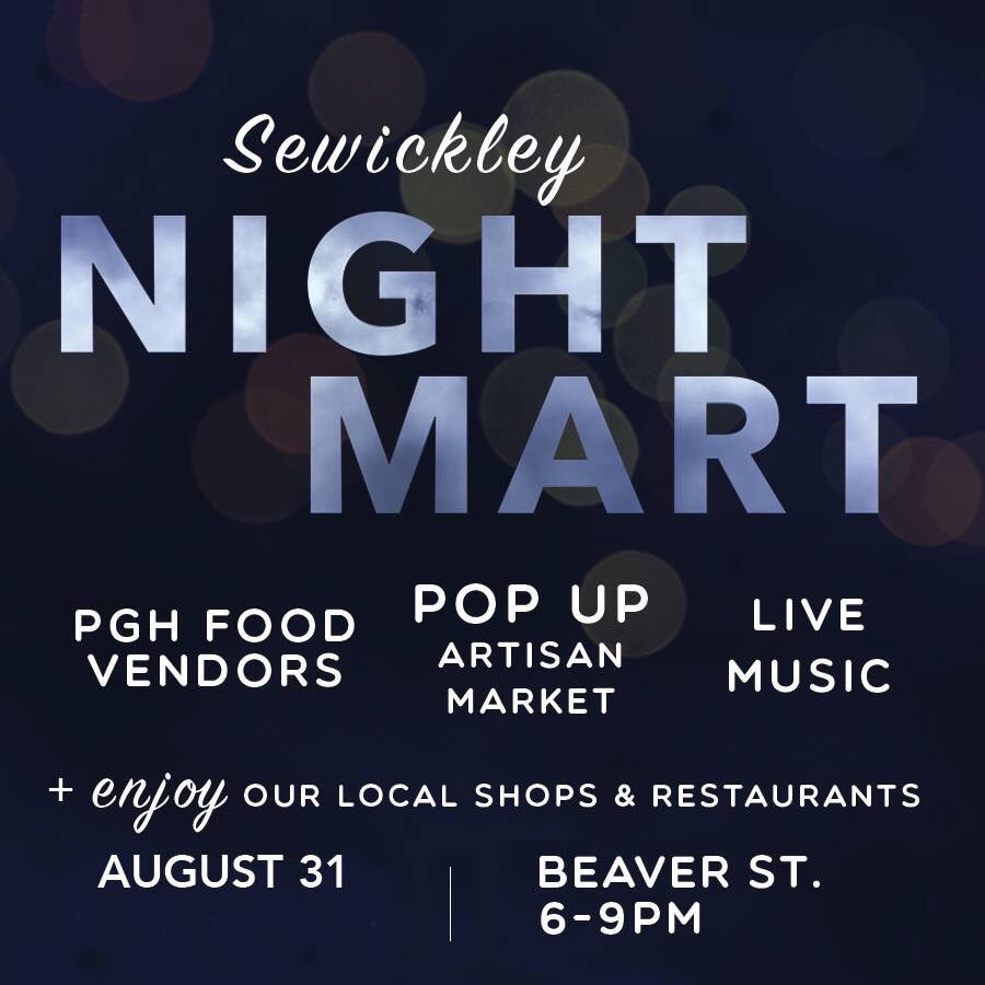 Tonight we’re back at the Sewickley Night Market on Beaver St. from 6-9pm! Come out and enjoy pop up markets, live music and of course BBQ!