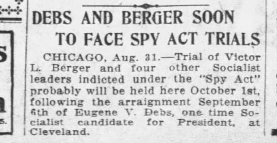 <a href="/EugeneDebs1918/">Eugene V. Debs</a>, denied a permit to speak in Philadelphia. The Superintendent Mills; a vicious Anti-Socialist Democrat; said to Debs, “no man under indictment for pro-German speeches (Canton AntiWar Speech) would be allowed to speak here (Philadelphia). #FreeSpeech? No. #1918LIVE