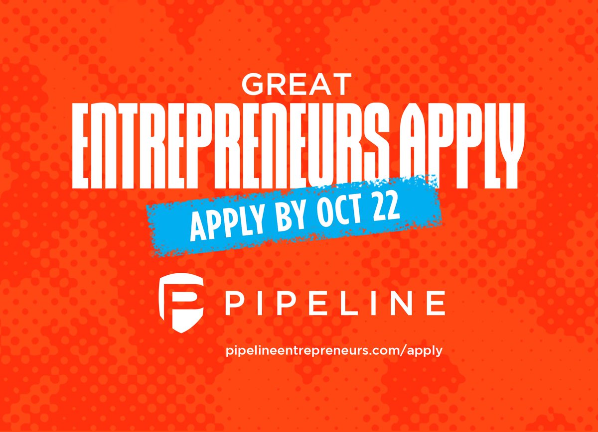 2019 Pipeline Applications are set to open tomorrow at 9:00 AM!

To learn more about applying to Pipeline and upcoming events in Kansas City, Omaha, Wichita, and Lincoln please visit: pipelineentrepreneurs.com; follow us on Facebook at facebook.com/pipelineentrep…