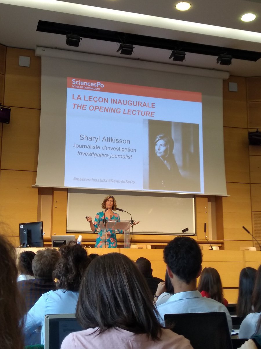Inspiring and intensive first day at the @sciencespo Journalism School with a fascinating masterclass by the American investigative reporter @SharylAttkisson on dealing with fake news and the precarious future of the journalism industry #masterclassEDJ #RentréeScPo