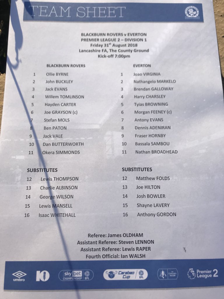 Danny_Vaughan's tweet photo. Weβre at the @LancashireFA tonight to watch @jackevans_8 tonight for @Rovers U23 against Everton. #FullNinetyFamily #EPL2 #nicenightforit https://t.co/CyKsEEQZQk