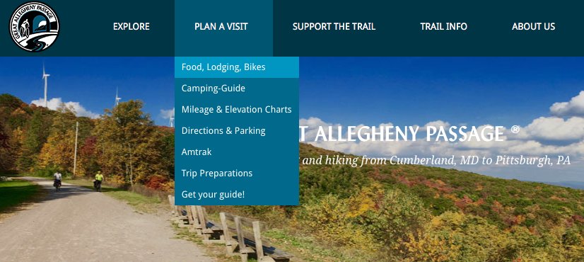 Towpath Mileage Chart