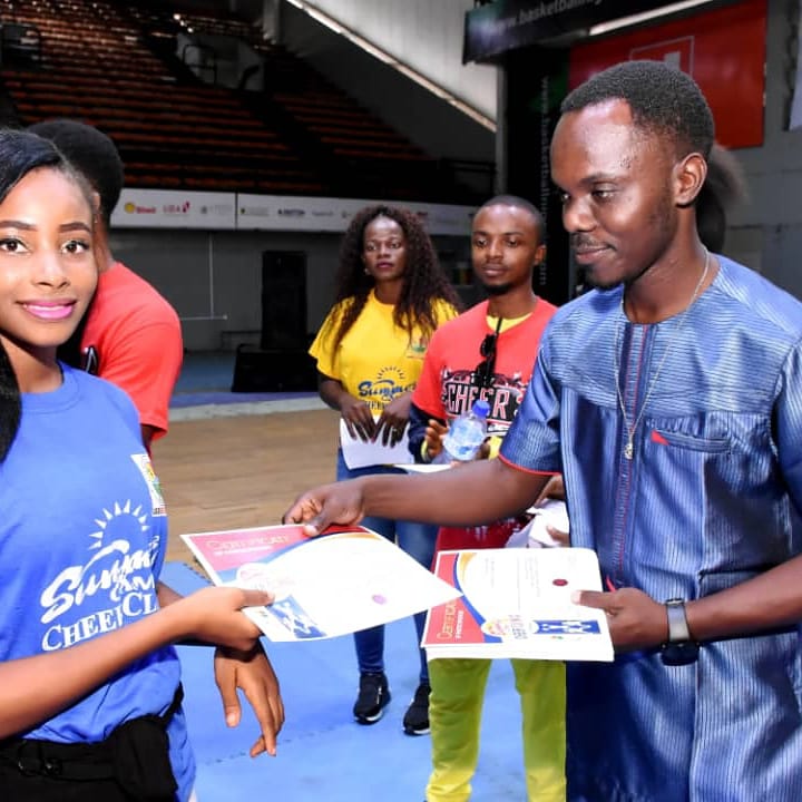 Lagoscheernig's tweet image. Summer camp cheer clinic was great. Athletes picking up their certificates of participation. #supportcheer #cheer #cheerleading #team #lagoscheernigeria #happy