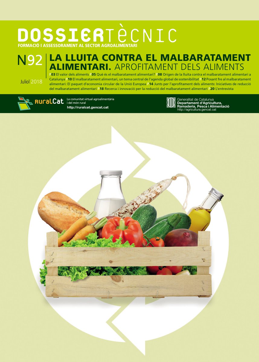 Ja pots consultar el dossier tècnic de <a href="/ruralcat/">Ruralcat</a> dedicat a la lluita contra el malbaratament alimentari. Una reivindicació del valor dels aliments i la tasca que fa el sector agroalimentari. bit.ly/2LJLuIJ