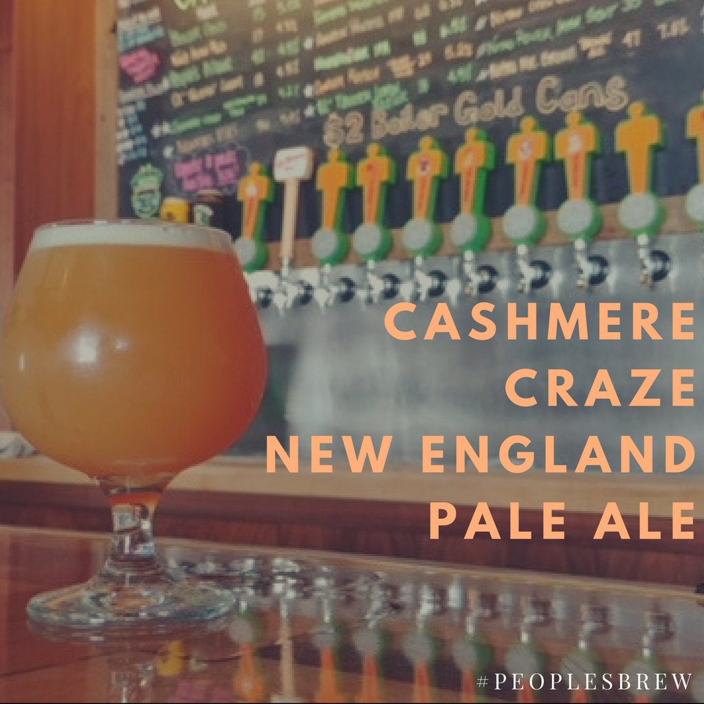 PeoplesBrew's tweet photo. Two new brews in the same week? This New England Pale Ale has been dry hopped with a whopping 8 pounds of Cashmere Hop hash from our friends at @pines_farms! If you like them funky, this one is for you! #indianaontap #indianahops #indianagrown #hophash #NewEnglandPaleAle https://t.co/f8oWgIHSTN