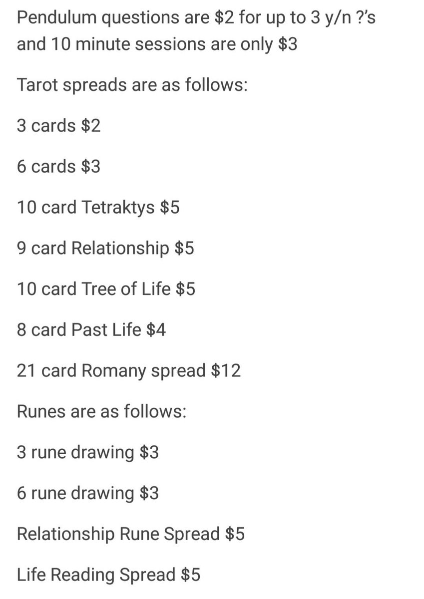 witch_book's tweet image. the readings im currently offering!