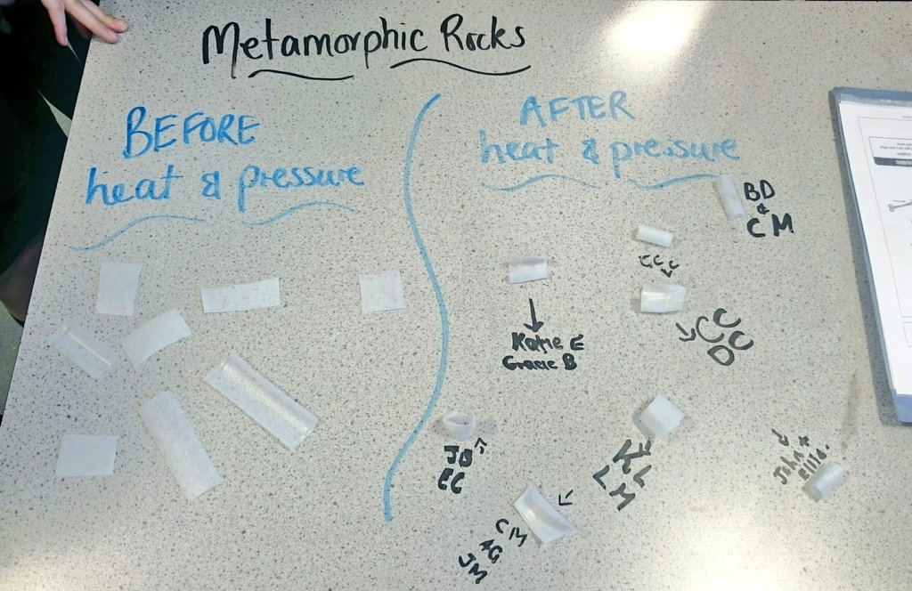Miss_I_Iqbal's tweet image. 1.1 did a great job &quot;creating&quot;  metamorphic rocks today 👏 #science #practicalwork #rocks #metamorphic #rockcycle #heatandpressure🔥🌋 🏔 🏞