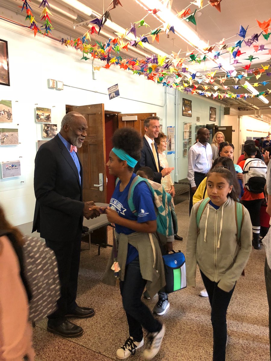 MPS_JusticePage's tweet photo. Grand opening of the Honor Room, 1st Community Meeting with Justice Page, greeters with the Melvilles, phenomenal Friday #JPSCrew @SuptGraff @erinrathke6 @ness_angiem https://t.co/rLDlLdrSxc