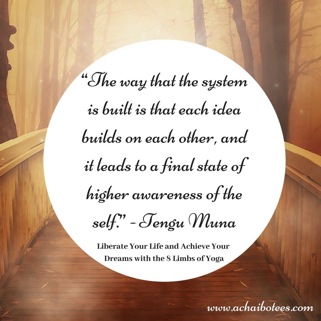 achaibotees's tweet image. “The way that the system is built is that each idea builds on each other, and it leads to a final state of higher awareness of the self.” - #TenguMuna , 

#LiberateYourLife and #AchieveYourDreams with the #8LimbsofYoga
 #leagueofinspirationalwomen #achaibowomen #achaibotees