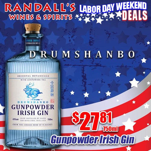 Randalls_Wine's tweet photo. 🌟Drumshanbo Gunpowder Irish Gin ~ 750ml - $27.81🌟 #irishgin #drumshanbo #gunpowderirishgin #ginlover #ginlove #ginlife #gintime #ginstagram #ginnerd #gingeek #ginadvocate #gintime #RandallsDirect #WeekenderDeal #LaborDay2018 #LaborDaySale @SHEDDISTILLERY https://t.co/Nhnv6P21lX