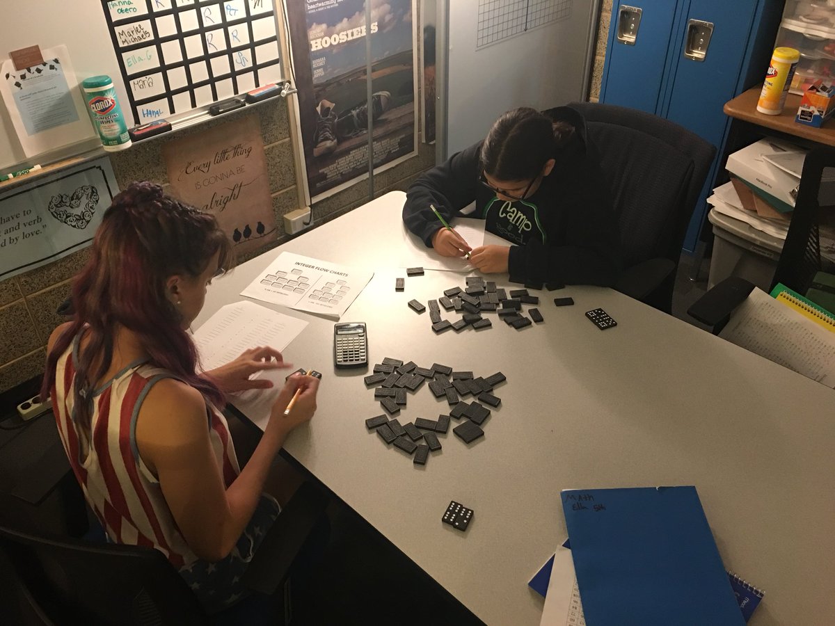 K_Carpenter13's tweet photo. @109Caruso Ss doing a great job adding, subtracting, multiplying, and dividing pos/neg #’s using dominoes! #Engage109 #carusoway https://t.co/it5uxylaKH
