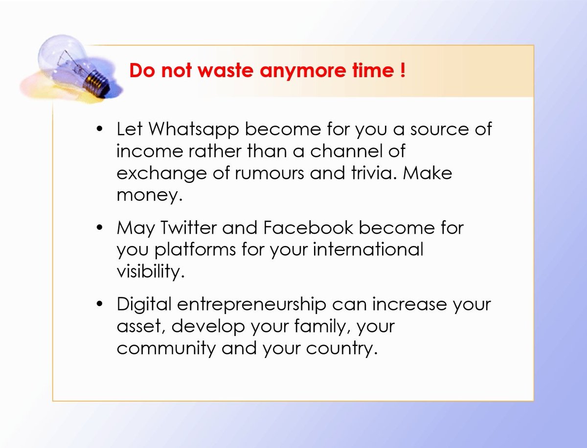 willynyamitwe's tweet photo. I urged my interlocutors to no longer waste anymore time on @WhatsApp, @Twitter, @facebook, @instagram but use those platforms as sources of income. Digital Entrepreneurship can then be a reality in #Burundi and help to increase one's asset.
@say_campaign 
#BDES2018 https://t.co/cHSUpqQPPr