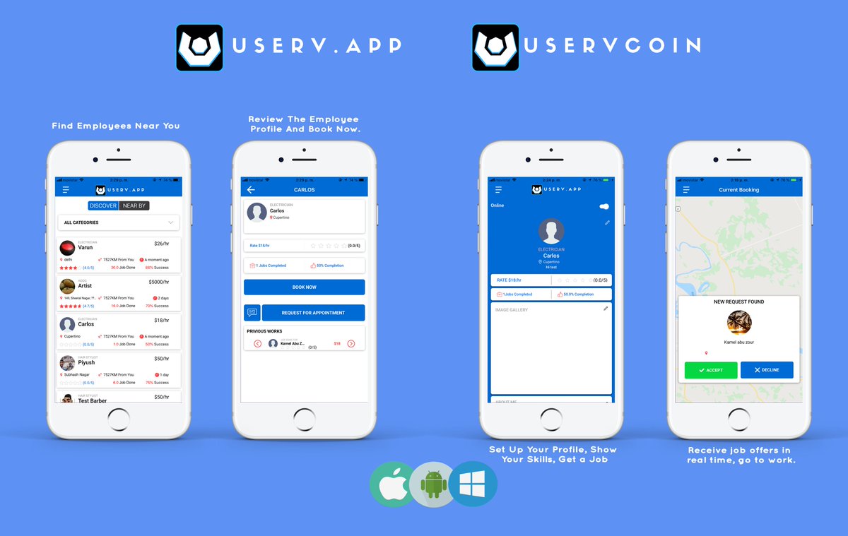 We are happy to show the first advances of userv.app. Thank you all for your support and all the first investors. Have you made this a reality, what are you waiting for to join us?

discord.gg/ZW6NMfX