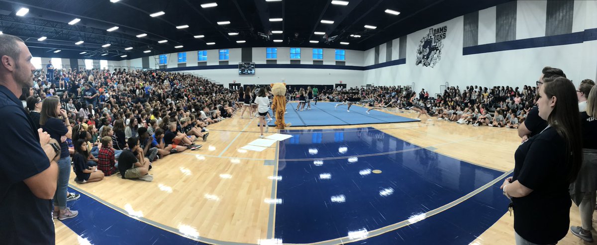 LearnWLocknane's tweet photo. Current view! Leo Adams first Pep Rally! Go Lions! @LeoAdamsMS @NorthwestISD https://t.co/jseMYtpDlP