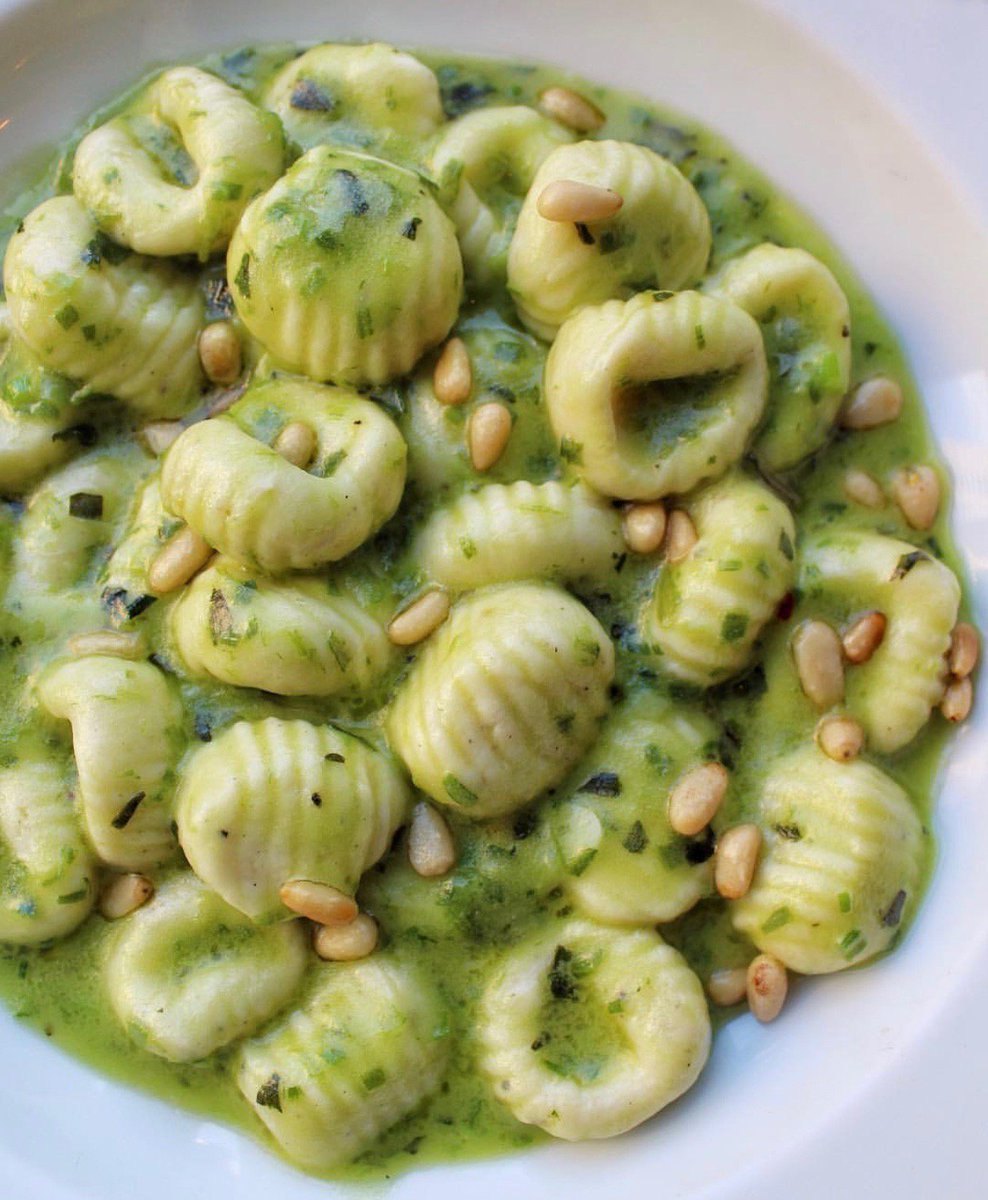 Our ever popular ricotta gnocchi with pesto and pine nuts via @nycfoodcoma