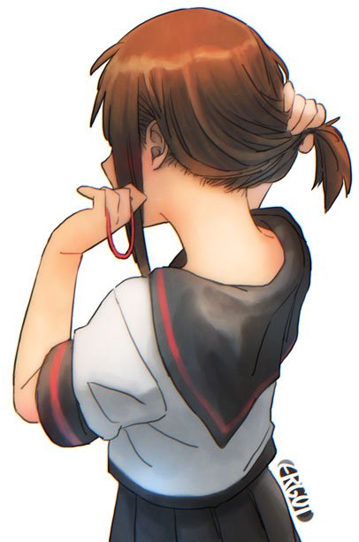 「low ponytail upper body」 illustration images(Oldest)