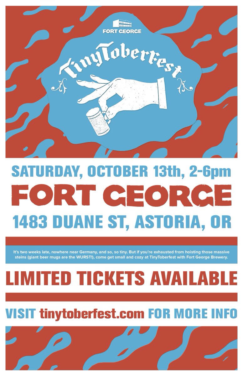 FortGeorgeBeer's tweet photo. #GetTiny at Fort George's TinyToberfest - Saturday, October 13th from 2pm to 6pm. #TinyTankards #TinyTainment #TinyPsuedoBavarianSnacks #TinyToberfestTaps
There are no small Oktoberfests, except for TinyToberfest.
https://t.co/O42tdlutXB https://t.co/VHiNeUJ65S