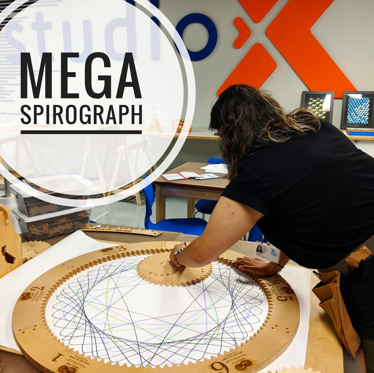 makingSTEM's tweet image. Donated this mega spirograph to @fleetscience for students to learn about patterns #stem #sciencecenter