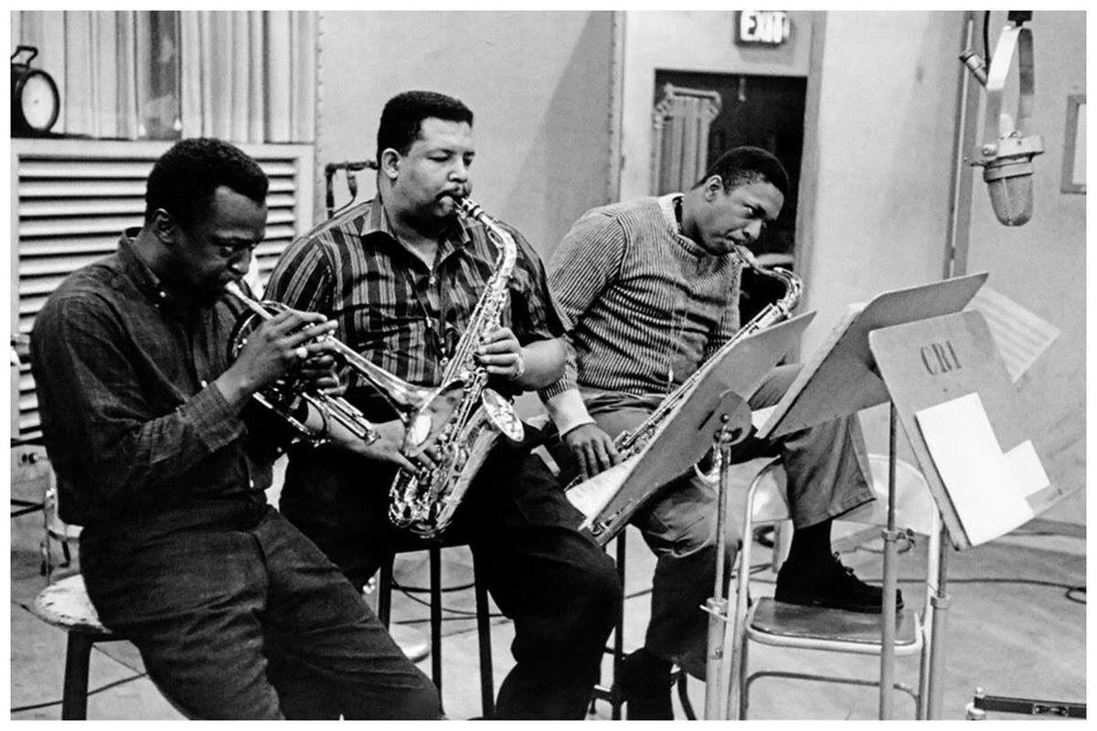 John Coltrane On Twitter Miles Davis Cannonball Adderley And John Coltrane In 1958