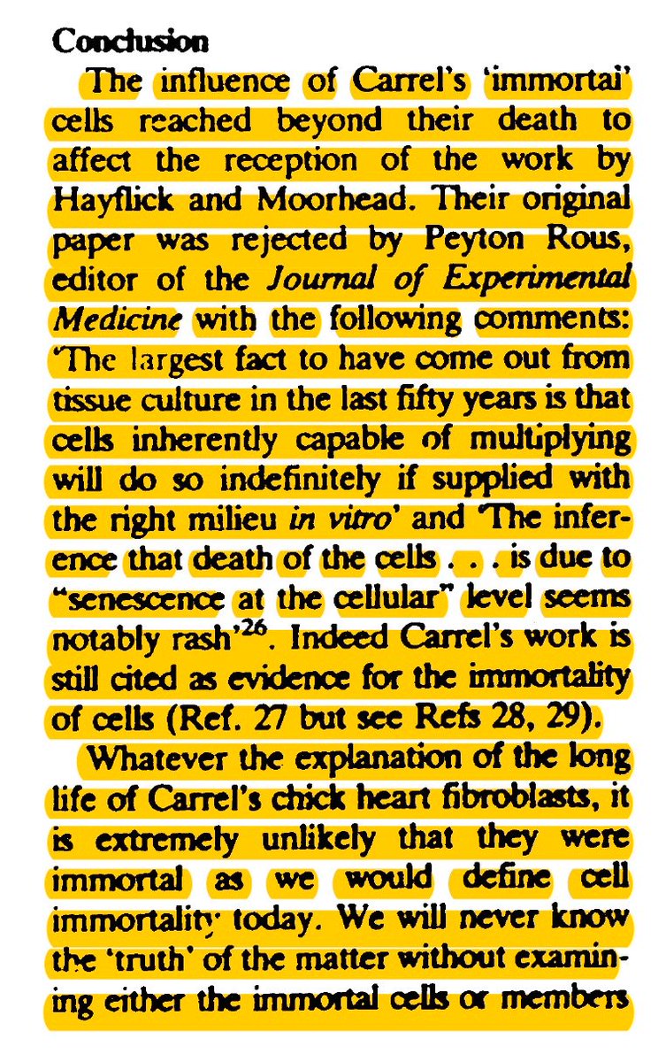 cllaboisse's tweet photo. A #netflixable story? The #myth of cell #immortality revisited: why several attempts to debunk it failed. #Starring roles for: Alexis #Carrel, #Nobel prize laureate in #Medicine, Leonard #Hayflick, Albert Ebeling, Peyton #Rous. Great article by Jan Witkowski in 1985 https://t.co/QSrddIdZzJ