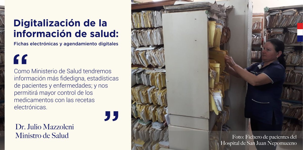 Digitalización de la información de salud: 
Fichas electrónicas y agendamiento digitales

#ParaguayDeLaGente
#SaludParaLaGente