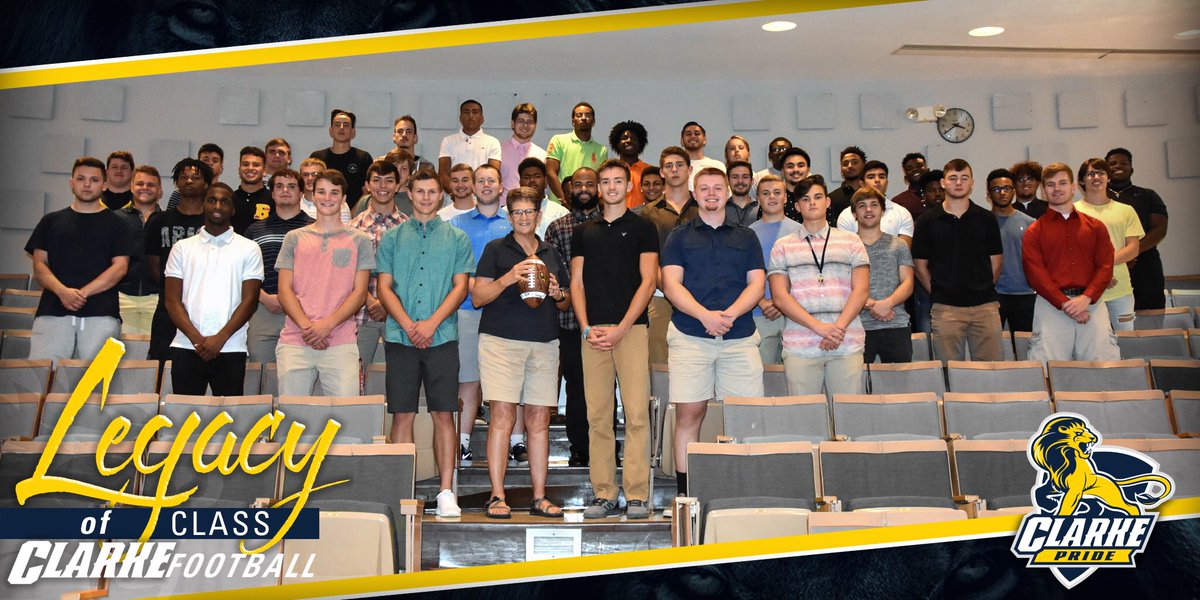ClarkePrideFB's tweet photo. The Legacy Class of Clarke University Football. #CUFB18 https://t.co/IHmh1ucfZX