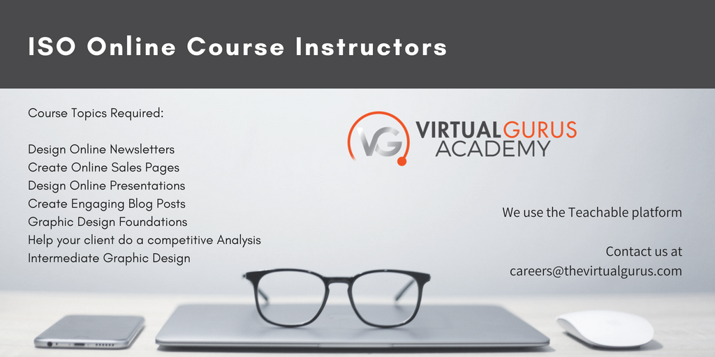 virtual_gurus's tweet image. Are you an #onlinecourse instructor? We&apos;re looking for high-quality audio and video, produced in a professional setting. #courseinstructor #virtualassistants
